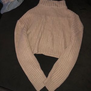 Crop top sweater great for fall and winter .